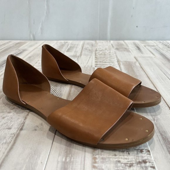 Madewell Thea Sandals Leather Flats Open Toe Shoes - Picture 3 of 9